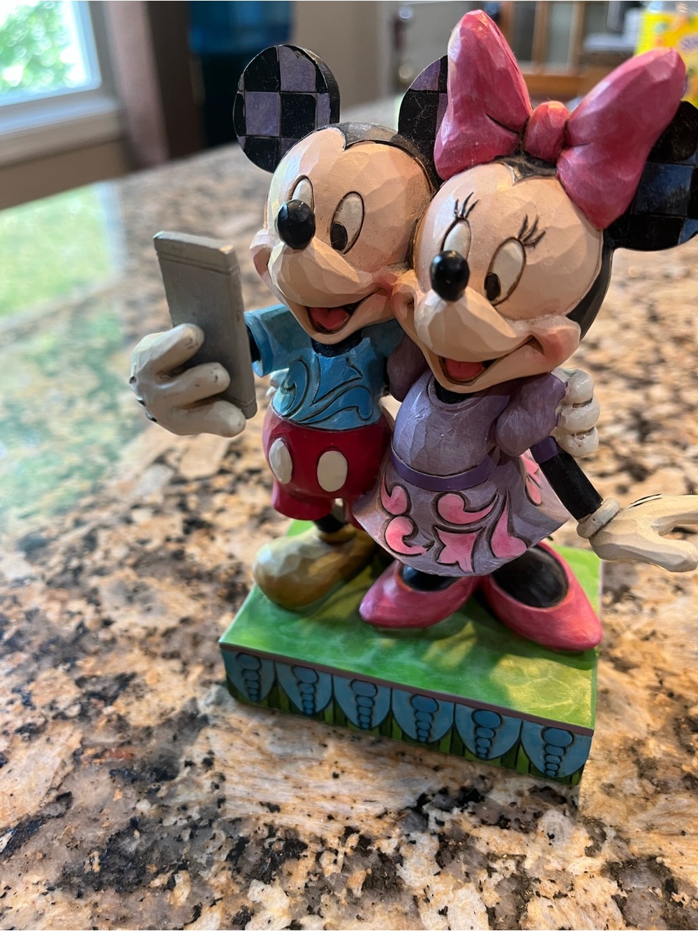 Disney Mickey & Minnie Resin Figurine - Pink, Purple, Red, Blue